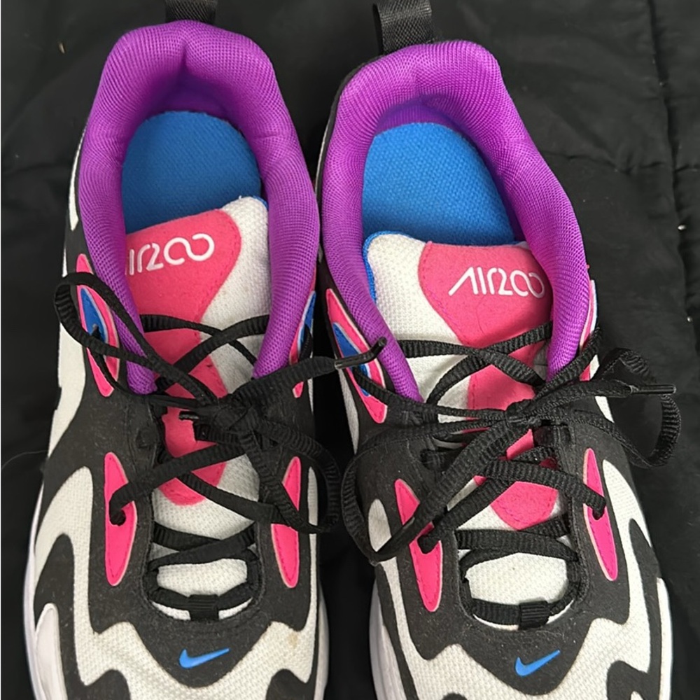 Nike Kids White Black Pink Purple Blue Casual Sneakers - Picture 3 of 5